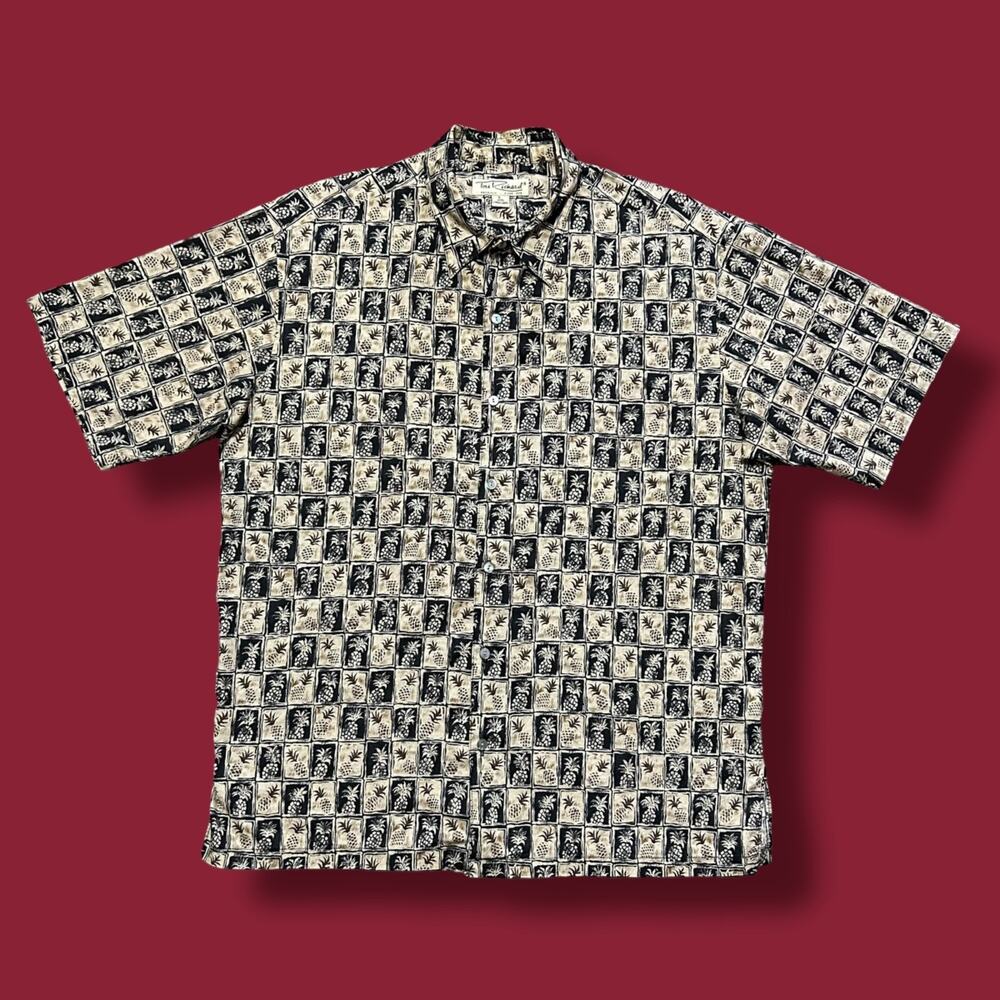 Vintage Tori Richard Hawaiian Shirt Cotton Lawn 90s Button Up Pineapple Print